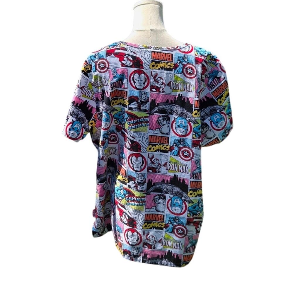 Set Of Two Marvel Avengers Medical Nursing Scrub Tops Womens Size XL - Picture 5 of 14
